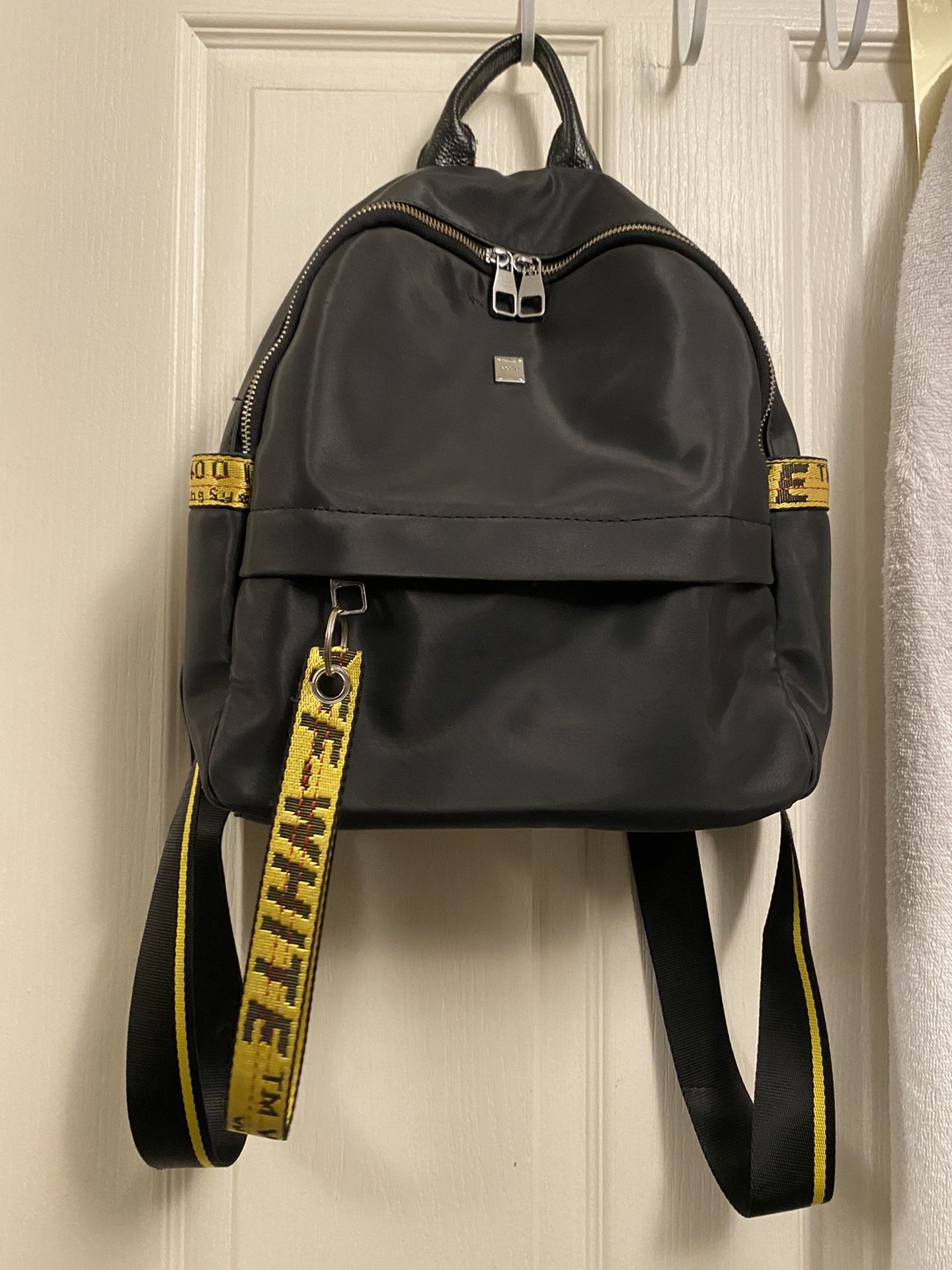 OFF-WHITE Backpack Nylon Mini Black Yellow