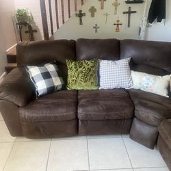 Brown Suede Sectional