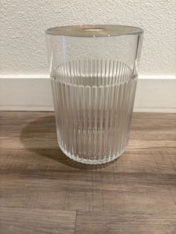 IKEA GRADVIS vase with  gold tone metal insert