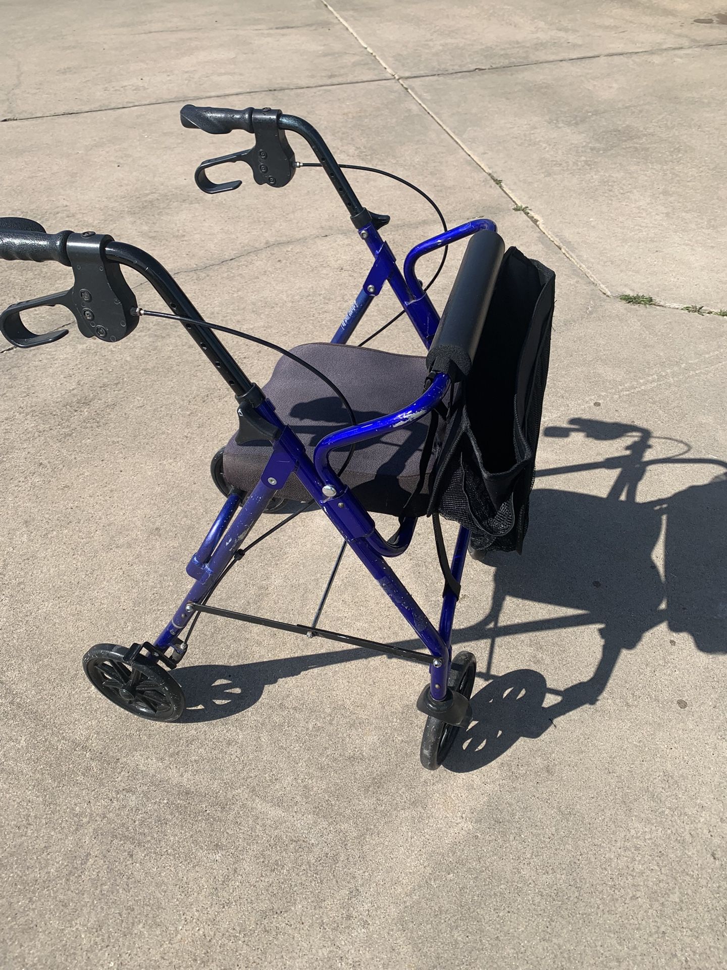 walker with 8 ins wheels   and basket 