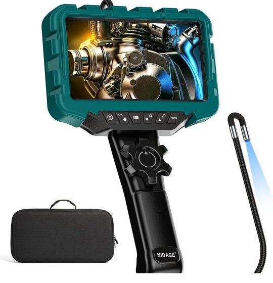 Articulating Borescope With Camera, 7inch Screen, Carry Case