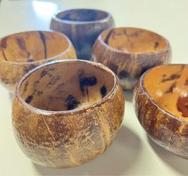 Coconut shell with small holes