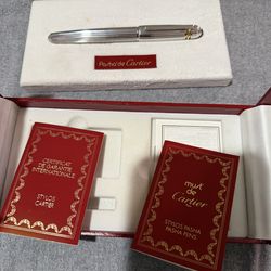 Cartier Pasha, the Cartier, silver sapphire fountain pen