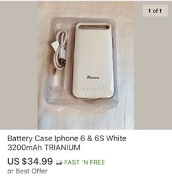 Battery Case IPhone 6 & 6s White 3200mAh TRIANIUM
