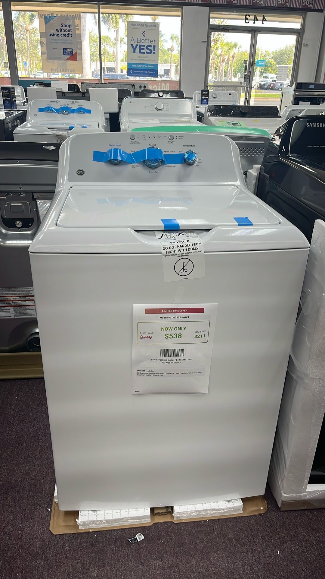 Washer Top Load New 1 Year Warranty