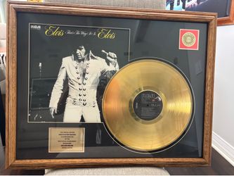Elvis Gold Plated framed record