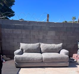 Gray Fabric Two-Cushion Sofa
