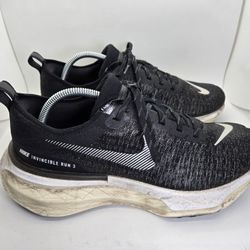 Nike ZoomX Invincible Run Flyknit 3 Shoes Men's 10 Wide Black Running Sneakers