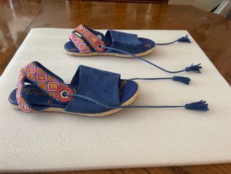 Women’s Sam Edelman Blue Beaded Espadrille Sandals