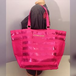 Victoria’s Secret large bag weekender shopper tote handbag with pockets $27 NEW