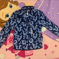 Mickey Mouse Blue Fleece Kids Zip Up Sweater 