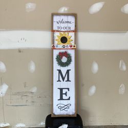 48” Wood Porch Sign With 7 Seasonal Magnets