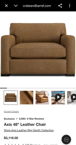 Room&Board  Axis 48" Leather Chair set