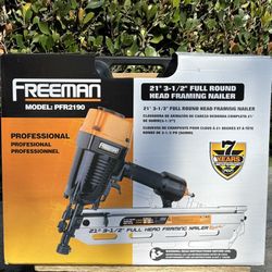 Freeman Pneumatic 21-Degree 3-1/2 in. Framing Nailer with Case