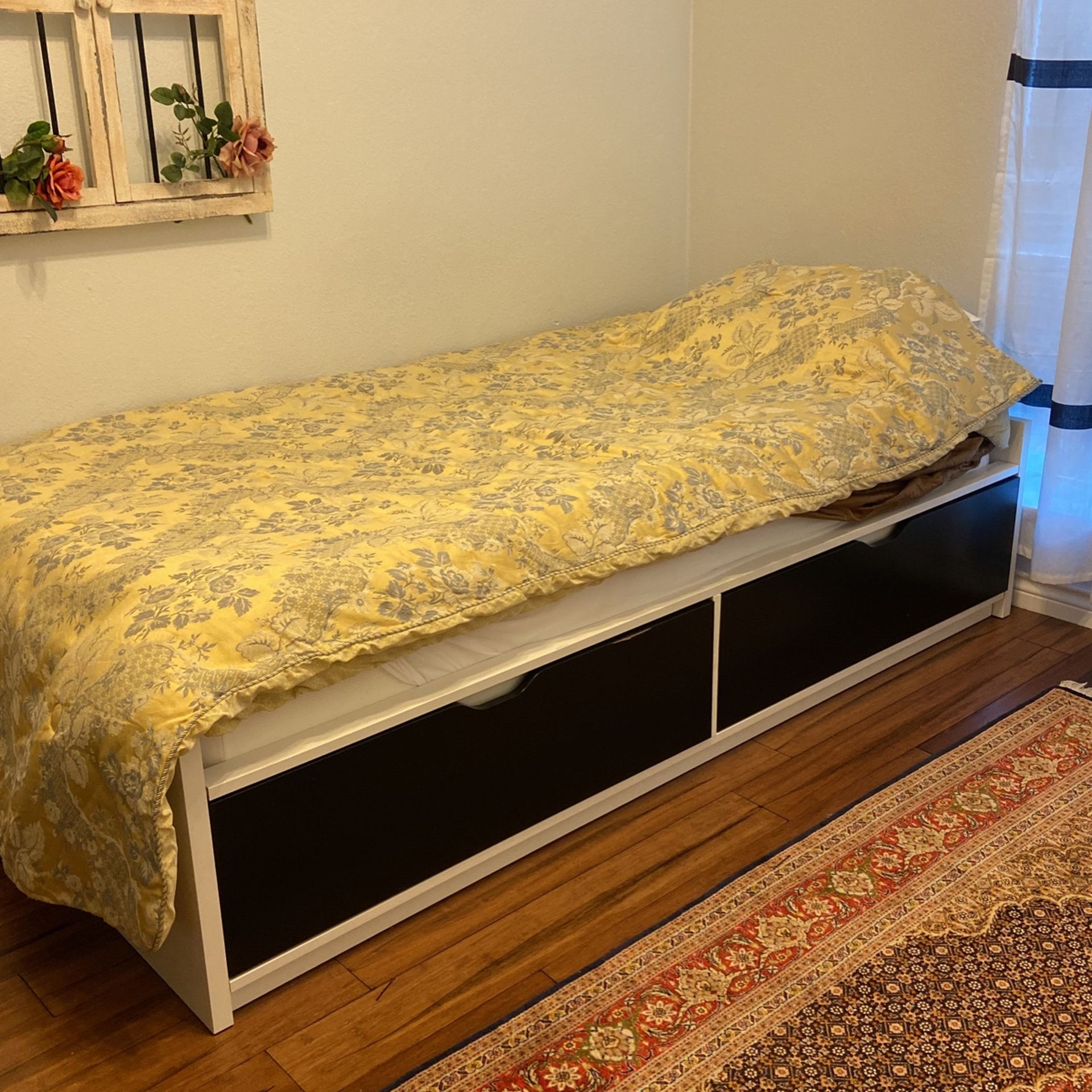 Twin size bed frame and Mattress