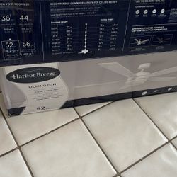 Harbor breeze, ceiling, fan, and light 52 In