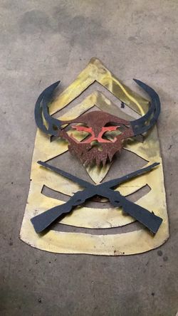 Metal rusty handcrafted shield 21 inch 1/2. X11 inch 1/2