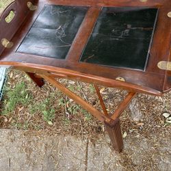 $10- Mahogany Butler's Tray Coffee Table Removable Tops