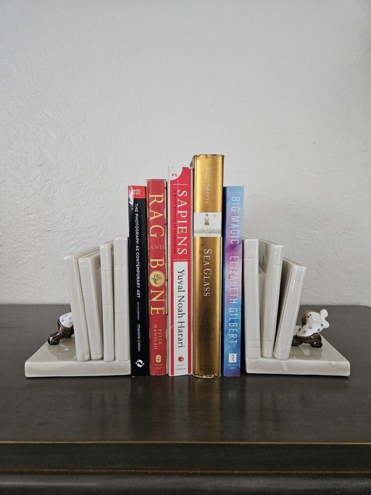 Pair Of Fitz & Floyd Ceramic Bookends