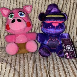 Two Fnaf Plushies Pig Patch And VR Freddy  