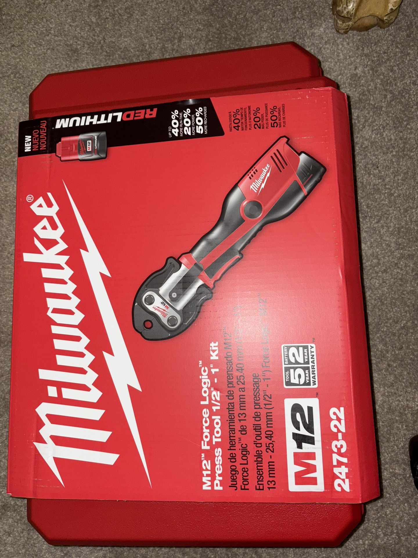 Brand New M12 Force Logic Press tool 1/2 -1 Kit