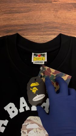 NOTT FREE Brand New BAPE A Bathing Ape T-Shirt Size L Black w/ Tags