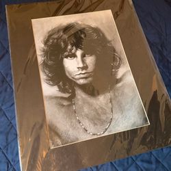 JIM MORRISON of the Doors EXCELLENT HAND DRAWN Charcoal 1999 16x20 inches matted