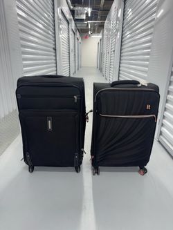 Lot of 2 Black Softside Luggage Suitcases
