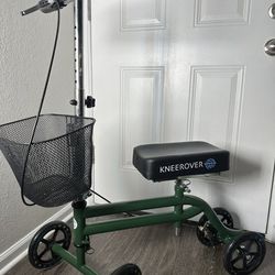 Knee Rover Steerable Knee Walker Scooter Turning Folding With Basket Green 
