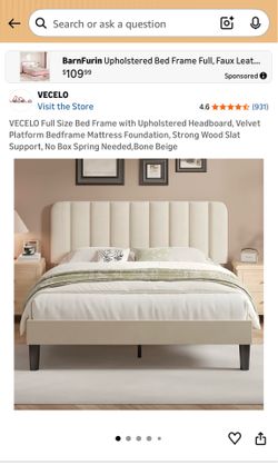 Beige full bed