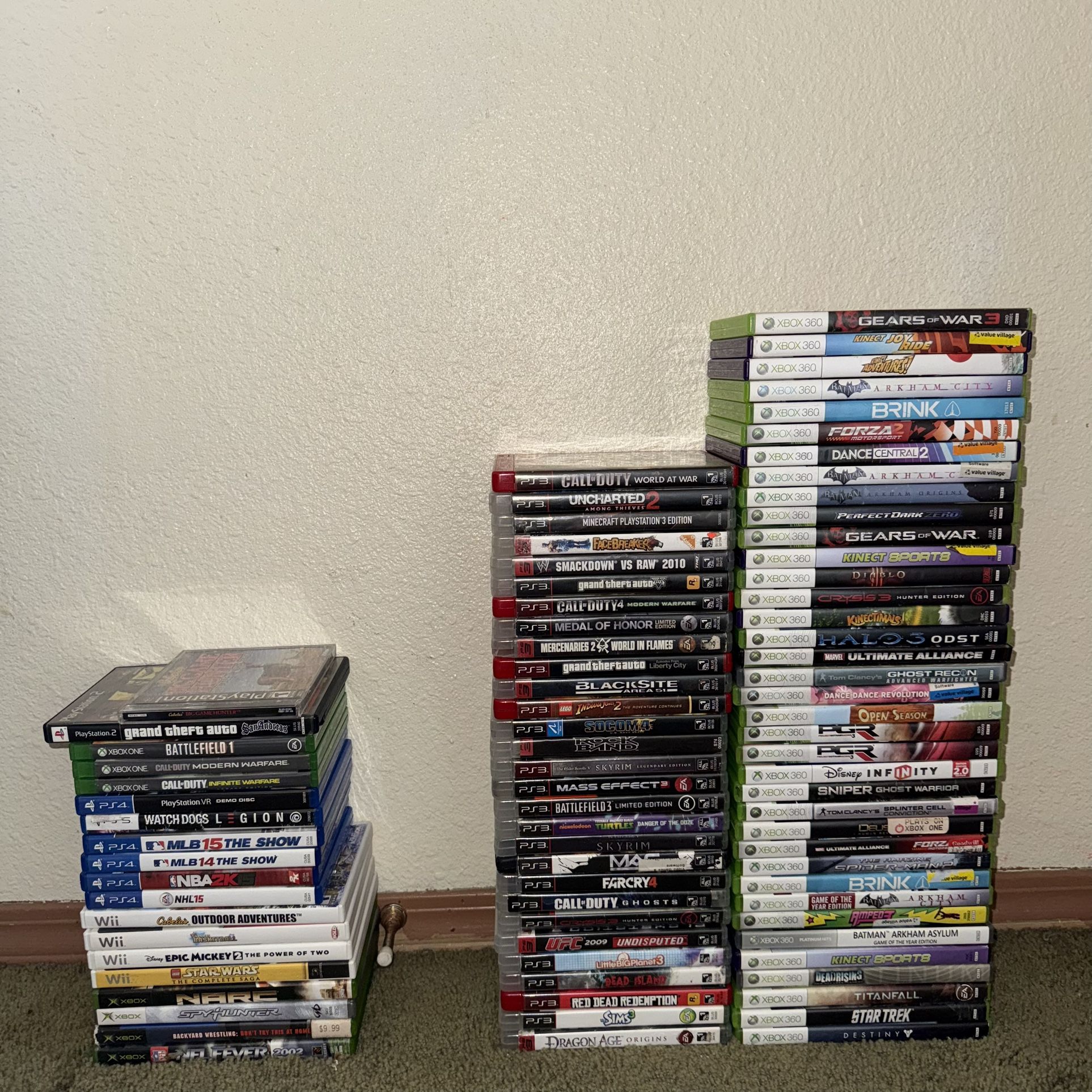 Lot of 85 Video Games – PS3, Xbox 360, Wii, PS4, Xbox One – $85 for All