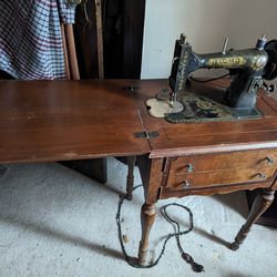 Antique Electric Sewing Machine Table