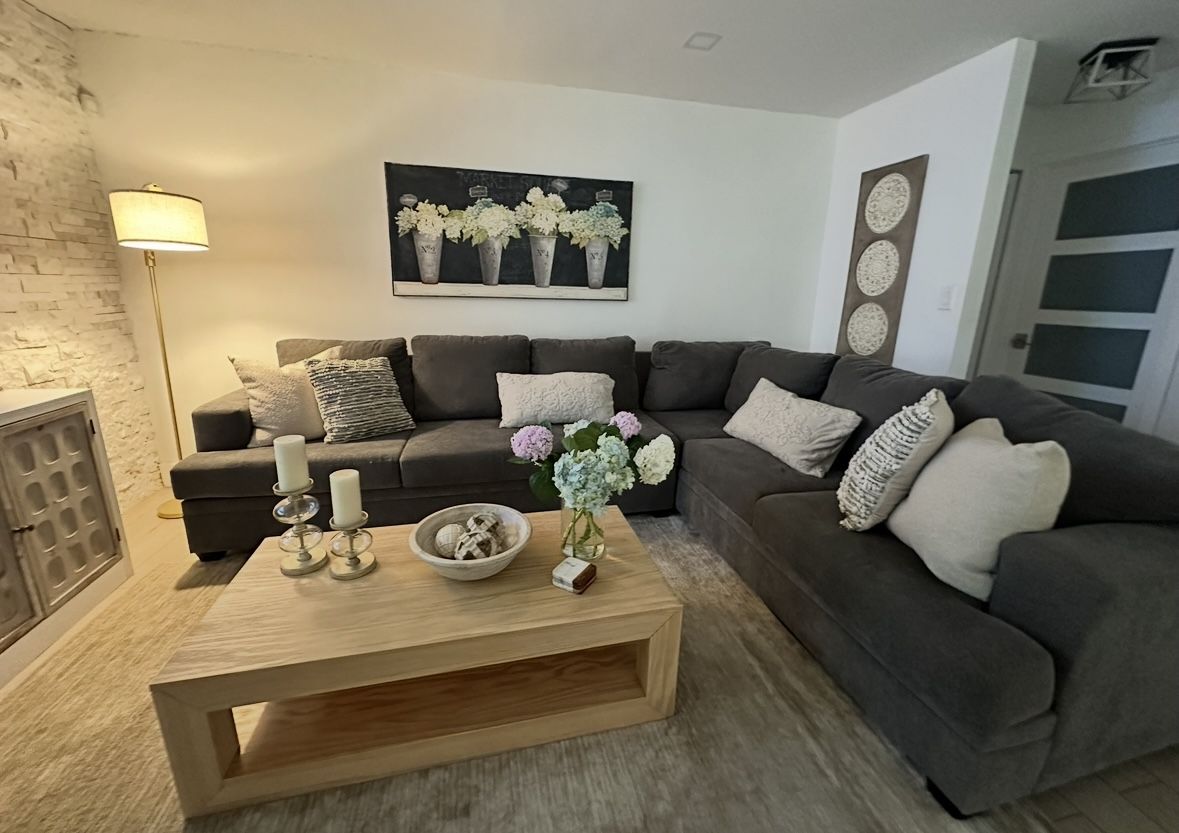 Grey Chenille Sectional