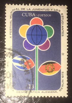 Used CUBA 1973 Ed.2054. FESTIVAL MUNDIAL DE LA JUVENTUD Y LOS ESTUDIANTES ALEMANIA GERMANY
