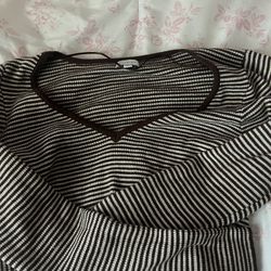 LA Hearts Striped Scoop Neck Long Sleeve Top