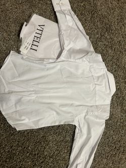 Toddler Solid Long Sleeve Button Up Shirt - White - Size 2 NWT