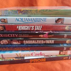 Set Of Eight (8) Retail Movie DVDs