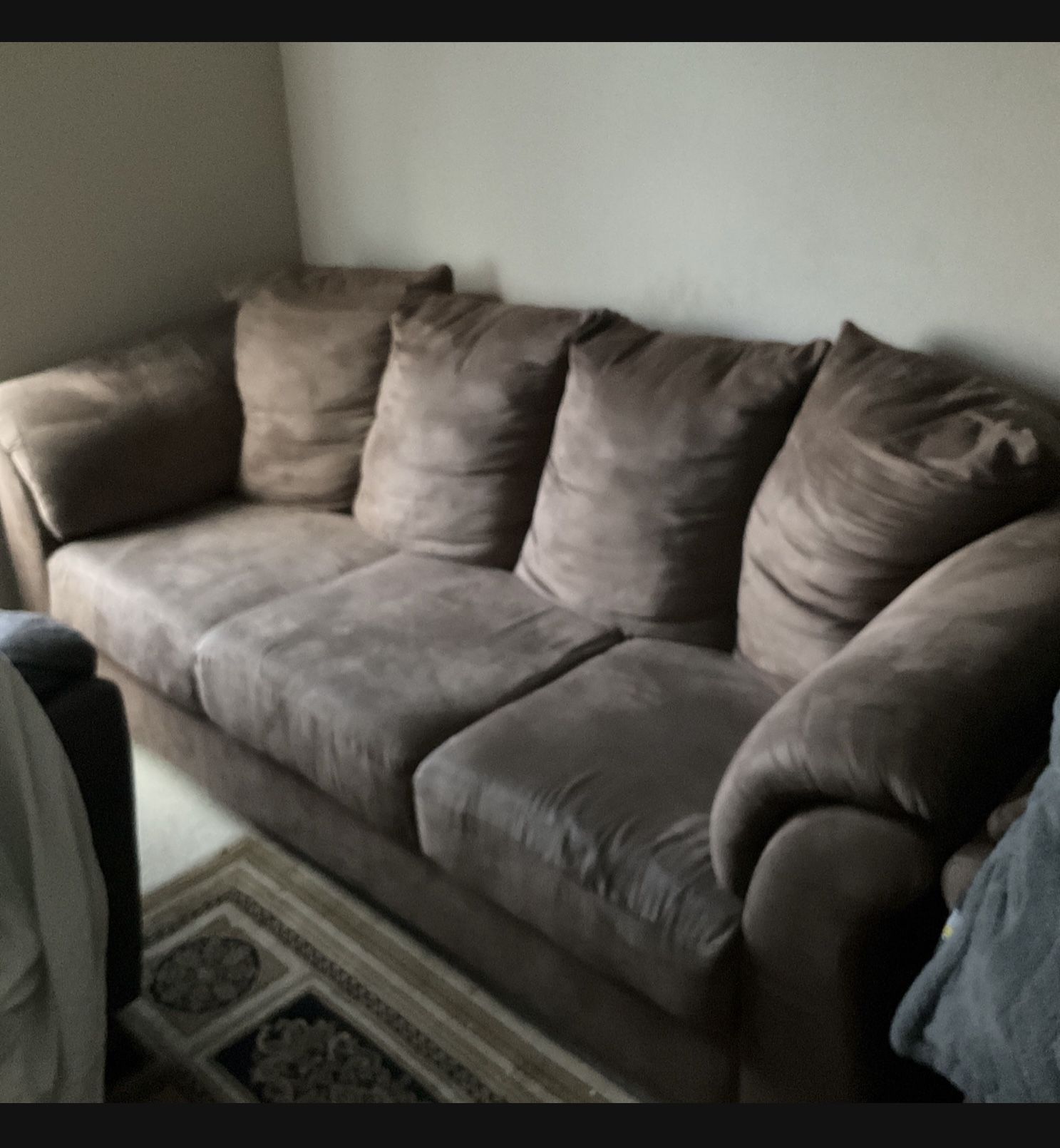 Long Microfiber 3 Cushion Couch