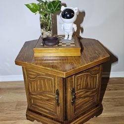 Vintage Hexagonal Side Table / End Table