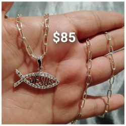 925 Sterling Silver Chain With The Pendant/Cadena Con Dije De Plata 925