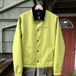 Noah Campus Wool Jacket Coat Volt Green Black