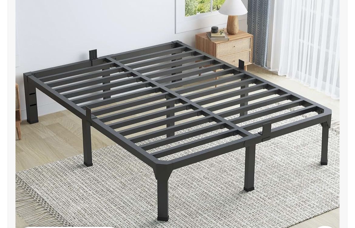 Queen Metal Frame Bed 14” ( No Box Spring Needed)