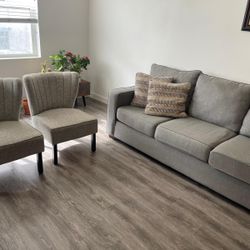 Living Room Set for Sale – Sofa + 2 Chairs (Great Condition)