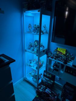 Tall Glass Display Cabinet with LED Lighting