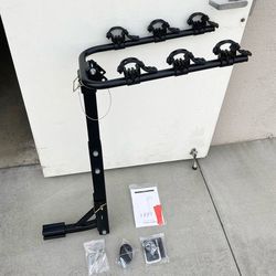 (New) $65 Tile Foldable 3-Bike Rack Mount Bicycle Carrier for 2” Hitch Trucks SUVs 110lbs Max