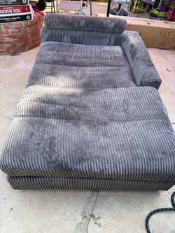 Gray Corduroy Fabric Sofa Couch