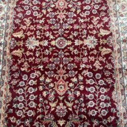 Handcrafted Turkish Rug from Istanbul – Rich Red Floral Design