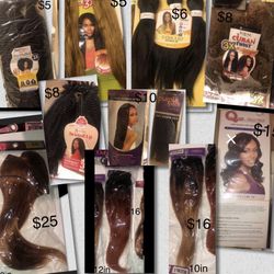 HUMAN & SYNTHETIC HAIR BUNDLES-prices listed on photo  