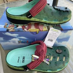 One Piece Roronoa Zoro Crocs Green Classic Clog -Brand New in Box - Mens Size 10 11 12