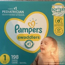 Pampers Diapers, Qty198,All Sizes